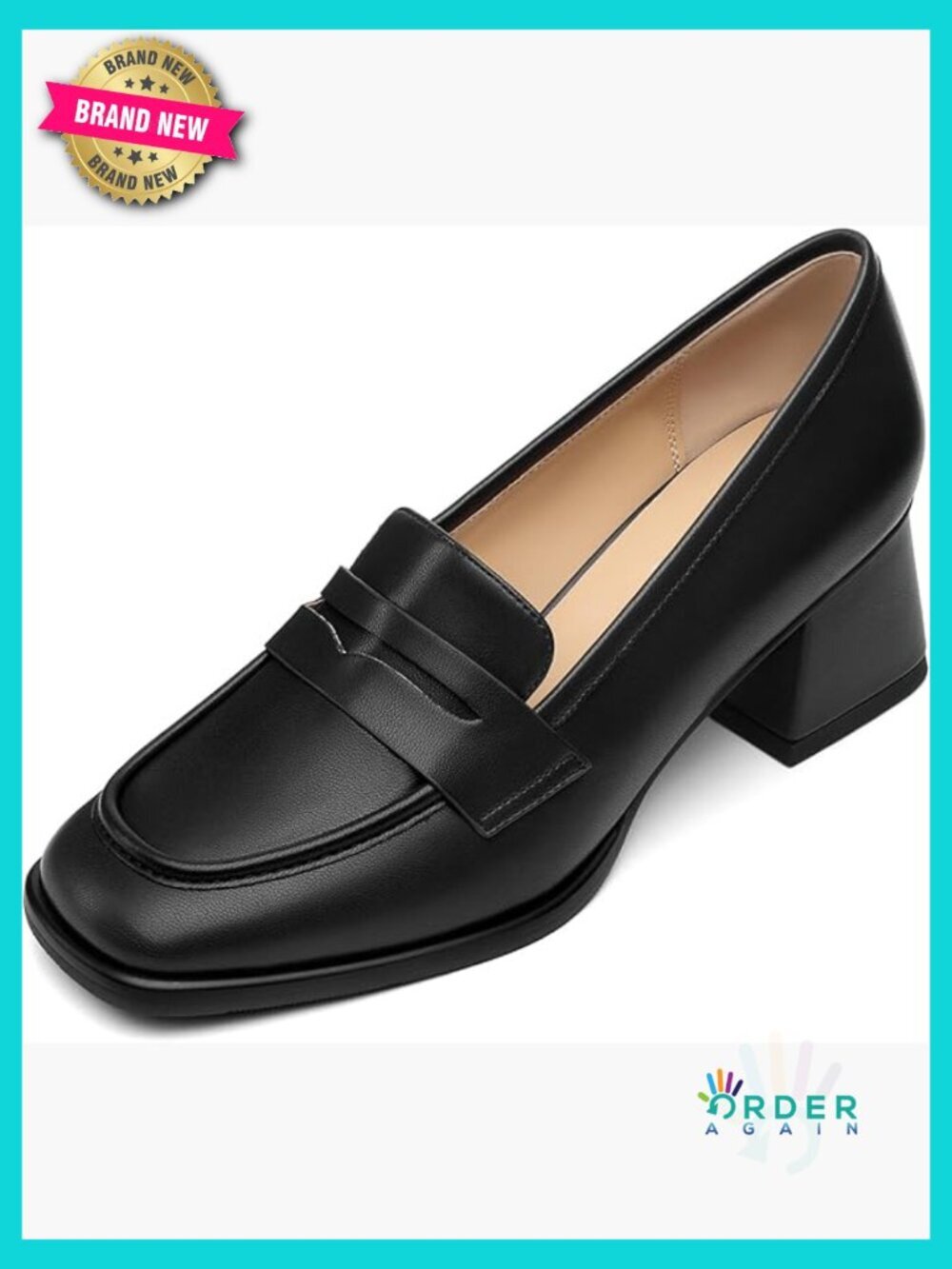 Slip On Chunky Heel Loafer Pumps Platform Square Toe Penny Loafers Comfortable